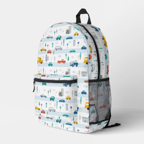 Cute Highway Vehicle Pattern Printed Backpack