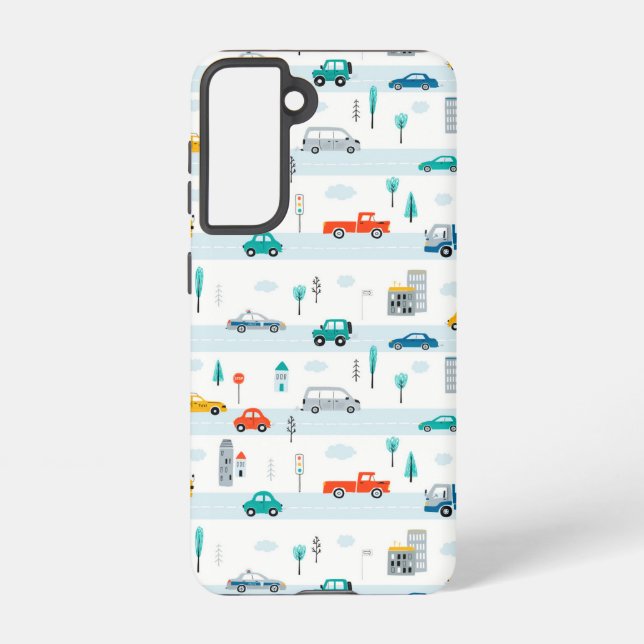 Cute Highway Vehicle Pattern Samsung Galaxy Case (Back)
