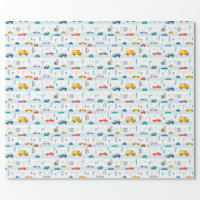 Construction Trucks and Signs Pattern Gray Wrapping Paper, Zazzle in 2023