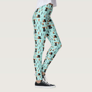 Cute Hiking Trail Tent Compass Forest Campfire Leggings
