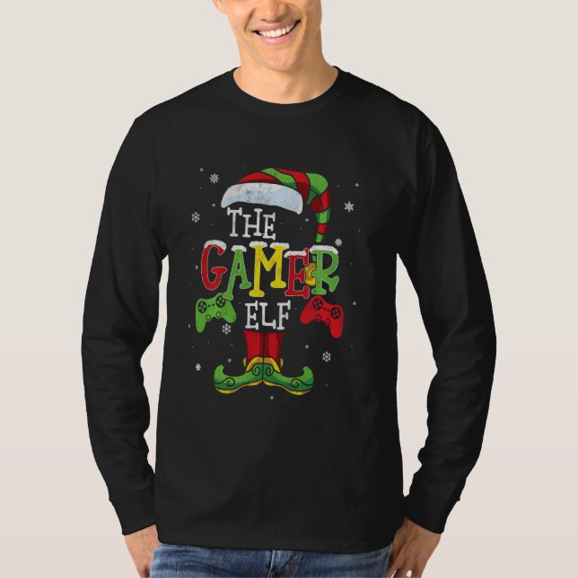 Cute Hilarious The Gamer Elf Family Matching Chris T-Shirt (Front)