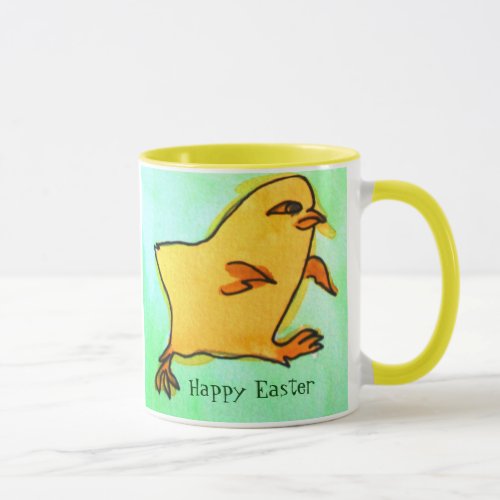 Cute hip Easter chick retro illustration Mug