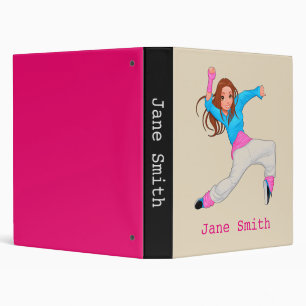 Cute hip hop dancer girl's student folder