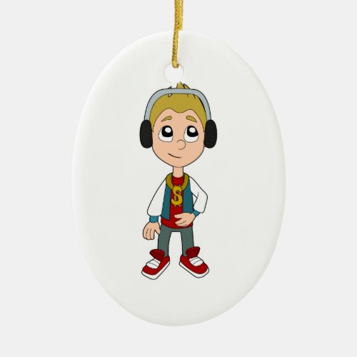 Cute hip hop  kid cartoon ornament