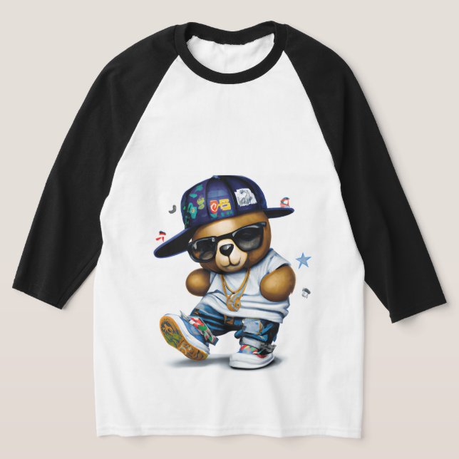 Cute hip hop teddy bear  T-Shirt (Laydown)