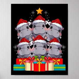 Cute Hip Le Hiptamus Christmas Tree Xmas Hat  Poster
