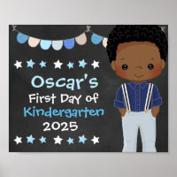 Cute Hip School Boy First Day of School Chalkboard