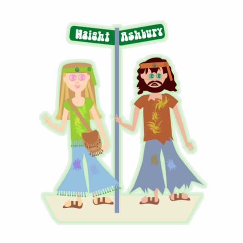 Cute Hippie Haight Ashbury Fun Cartoon Design Cutout