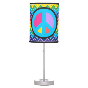Cute hippie peace sign home decor lamp