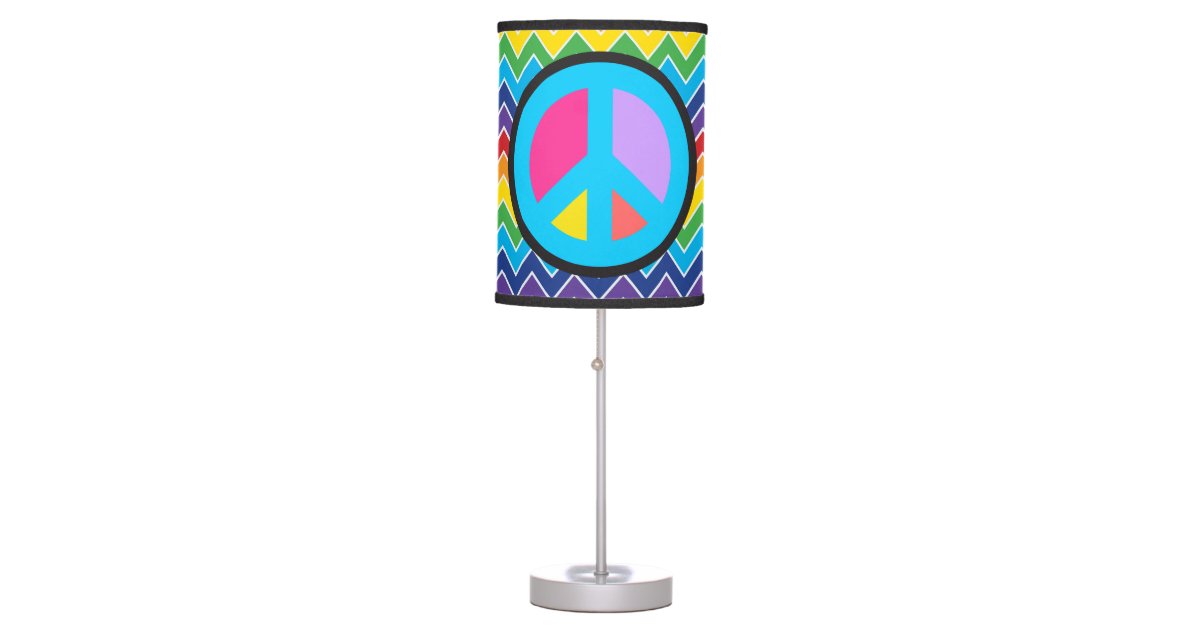Cute Hippie Peace Sign Home Decor Lamp Zazzle Com