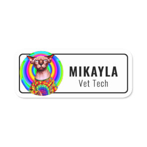 Cute Hippie Sphinx Cat Name Tag