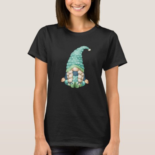 Cute Hippie Summer Gnome For Women Who Loves Yoga  T_Shirt