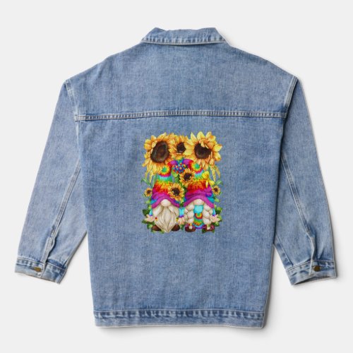 Cute Hippie Sunflower For Women Floral Springtime  Denim Jacket