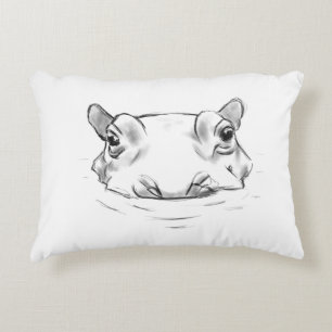 Cute hippo accent pillow