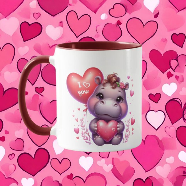 Cute hippo add message  mug (Creator Uploaded)