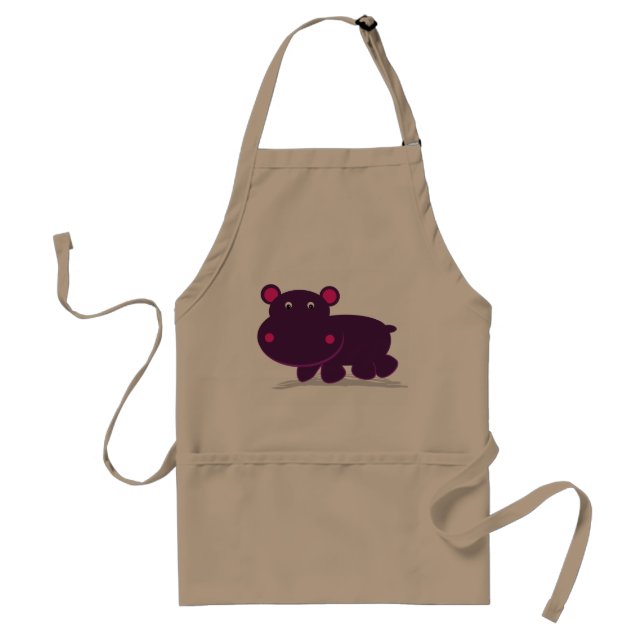 Cute Hippo Adult Apron (Front)