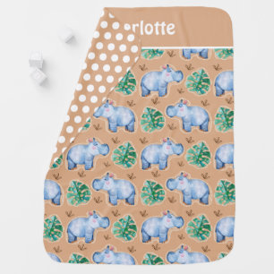 Cute Hippo Baby Blanket
