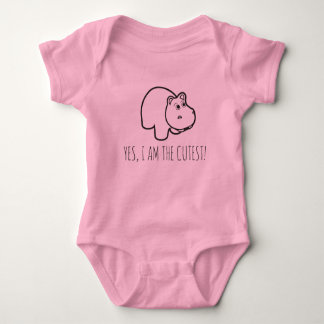 cute hippo baby bodysuit
