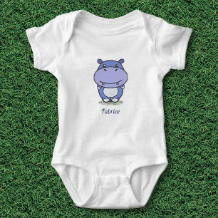 Cute Hippo Baby Bodysuit