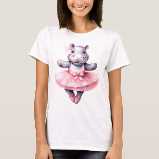 Cute hippo ballerina dancing ballet T-Shirt