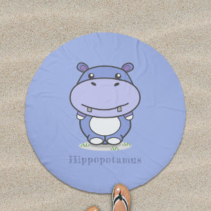 Cute Hippo Beach Towel