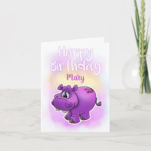 Cute Hippo Birthday Card