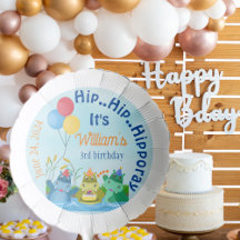 Cute Hippo Birthday Celebration