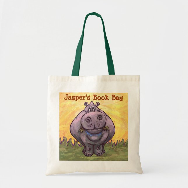 Cute Hippo Book Bag (Front)