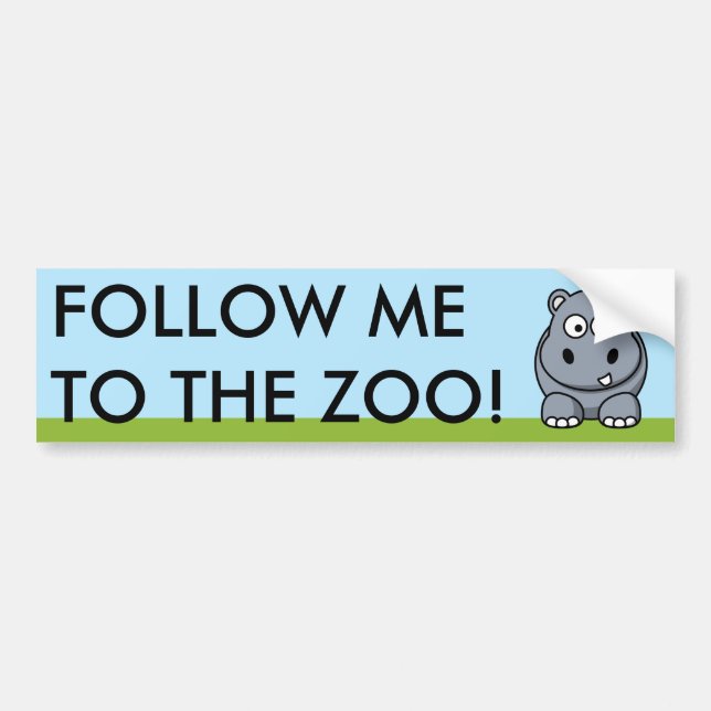 Cute Hippo Bumper Sticker (Front)