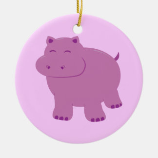 Cute Hippo Ceramic Ornament