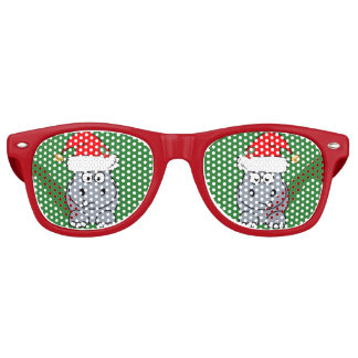 Cute Hippo Christmas Retro Sunglasses