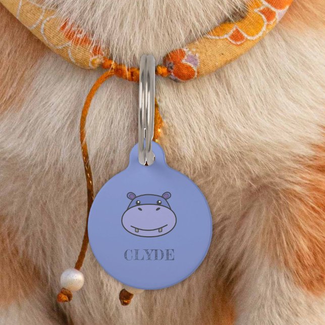 Cute Hippo Face Pet ID Tag (Cute Hippo Face Pet ID Tag)