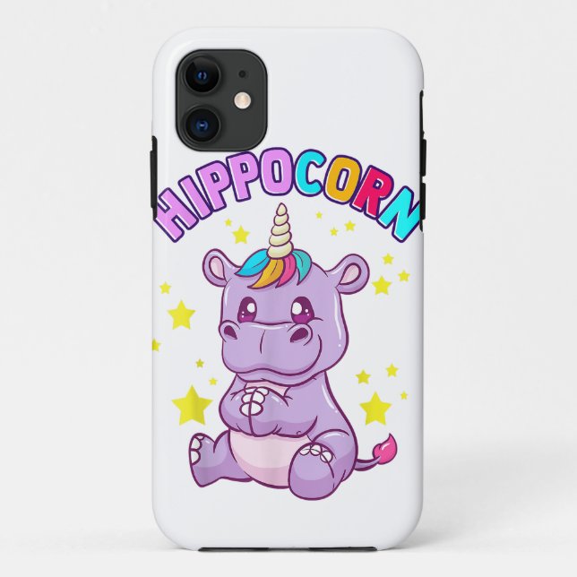 Cute Hippo Funny Cartoon Phone Case For iPhone (Back)