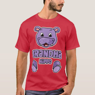 Cute Hippo GrandmaFunny Grandma  T-Shirt
