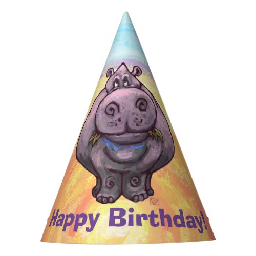 Cute Hippo Happy Birthday Party Hat