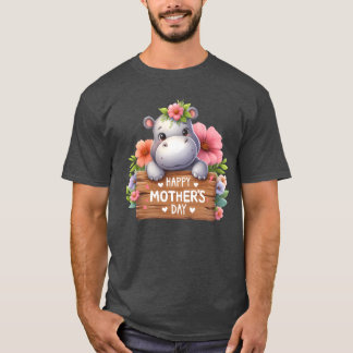Cute Hippo Happy Mother s Day boy T-Shirt