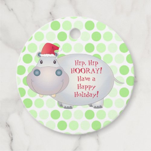 Cute Hippo Hippopotamus Christmas Xmas Favor Tags