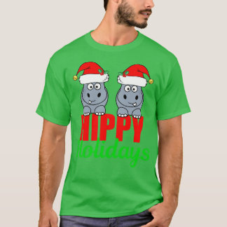 Cute Hippo Holiday Funny Christmas T-Shirt