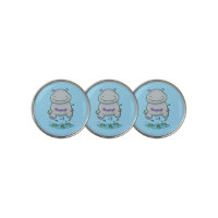 Cute hippo jumping cartoon illustration