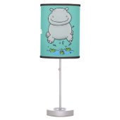 Cute hippo jumping cartoon illustration table lamp (Front)