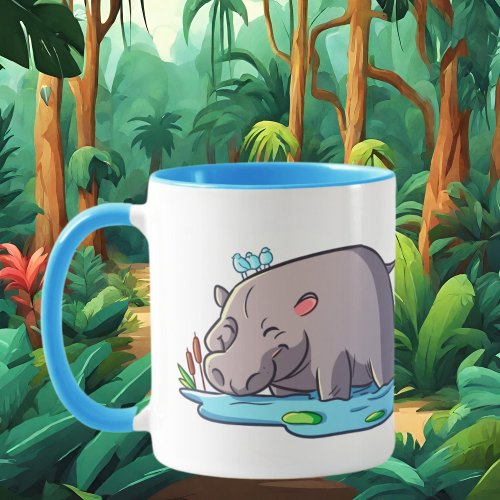 cute hippo lovers add text  mug