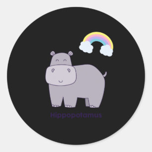Cute Hippo On A Bright Day Sticker