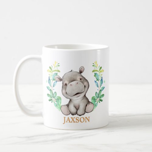 Cute Hippo One Safari Animal Birthday Coffee Mug