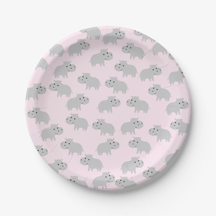 Cute Hippo Paper Plates | Zazzle