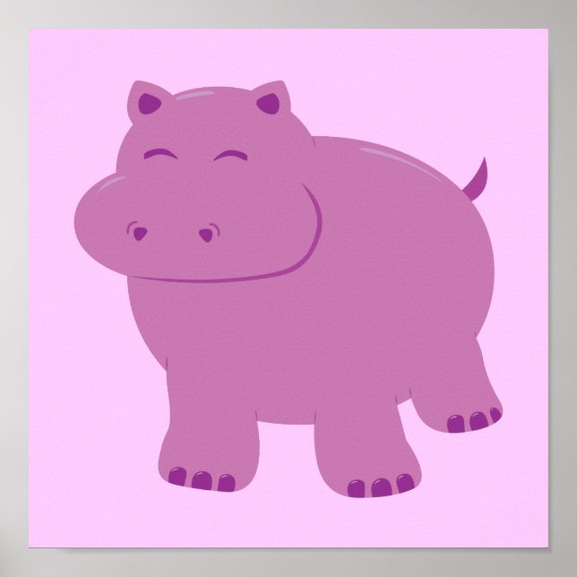 Cute Hippo Poster (Front)