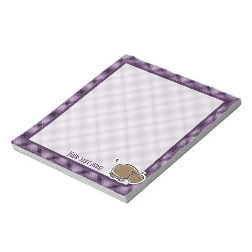 Cute Hippo Purple Notepad