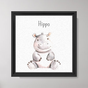 Cute Hippo Safari Animal Canvas Print