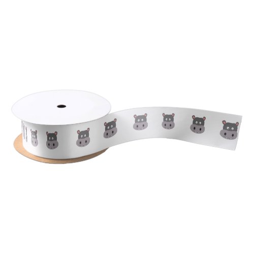 cute hippo satin ribbon