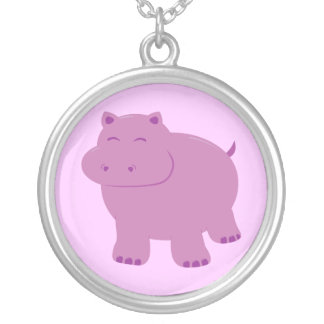 Cute Hippo Silver Plated Necklace
