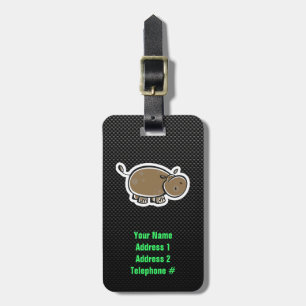 Cute Hippo; Sleek Luggage Tag